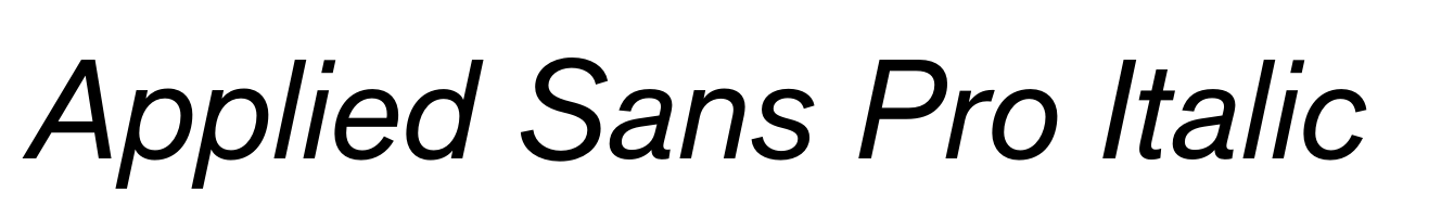 Applied Sans Pro Italic